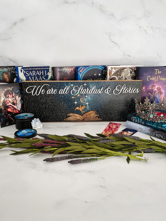 Stardust and Stories Library Sign - firedrakeartistry