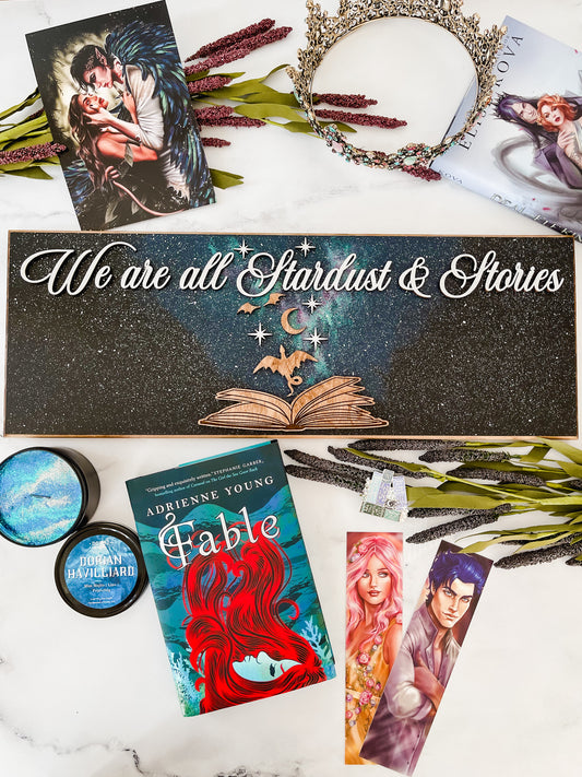 Stardust and Stories Library Sign - firedrakeartistry