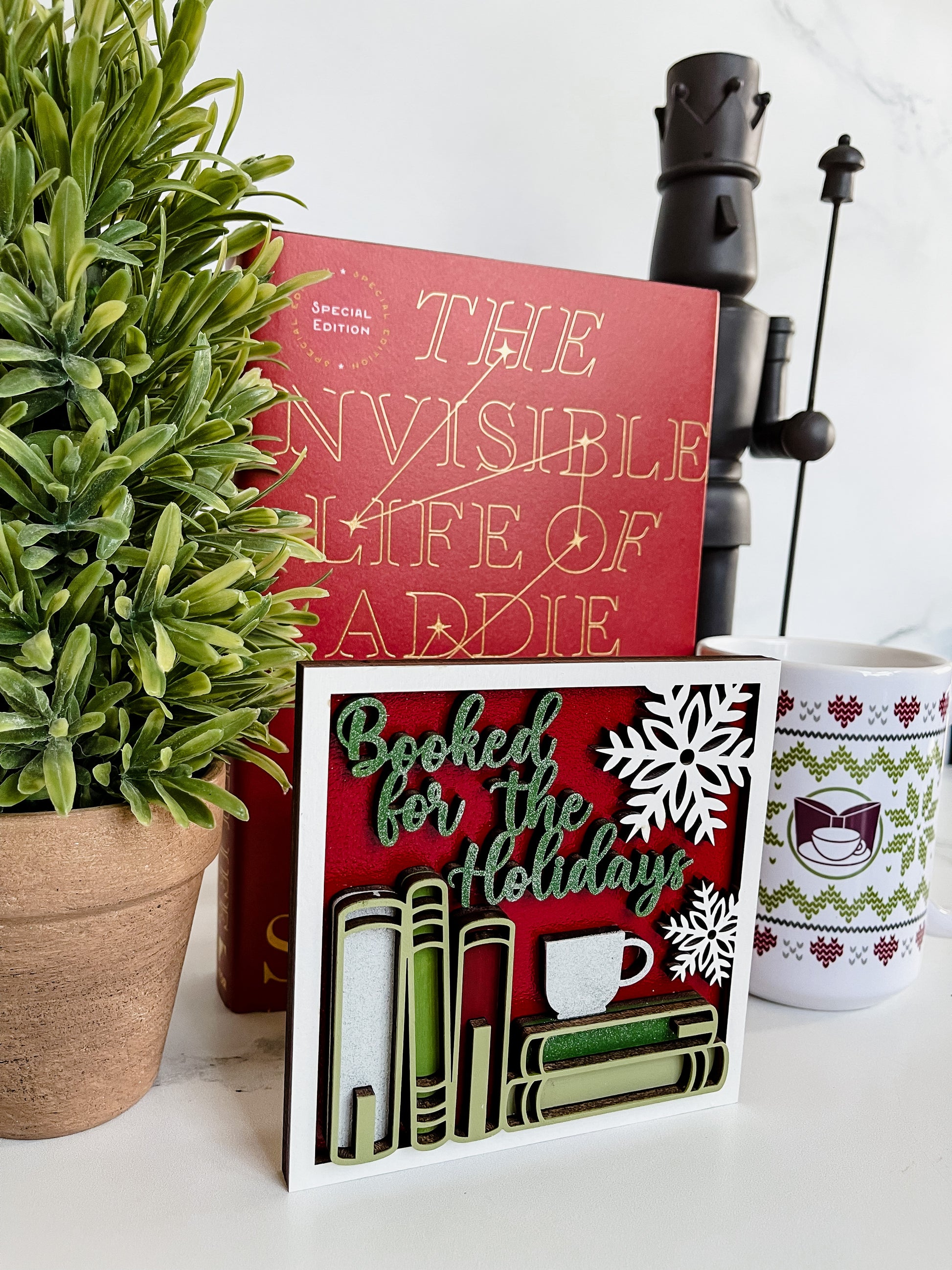 Holiday Books Sign -firedrakeartistry