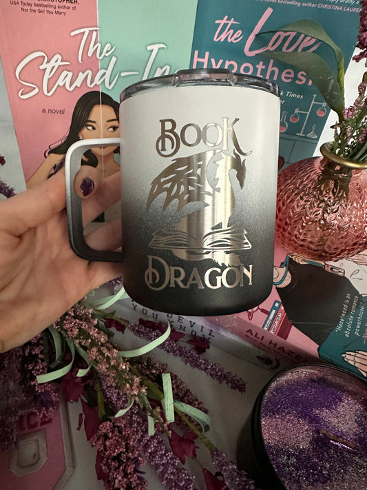 Book Dragon Mug - firedrakeartistry
