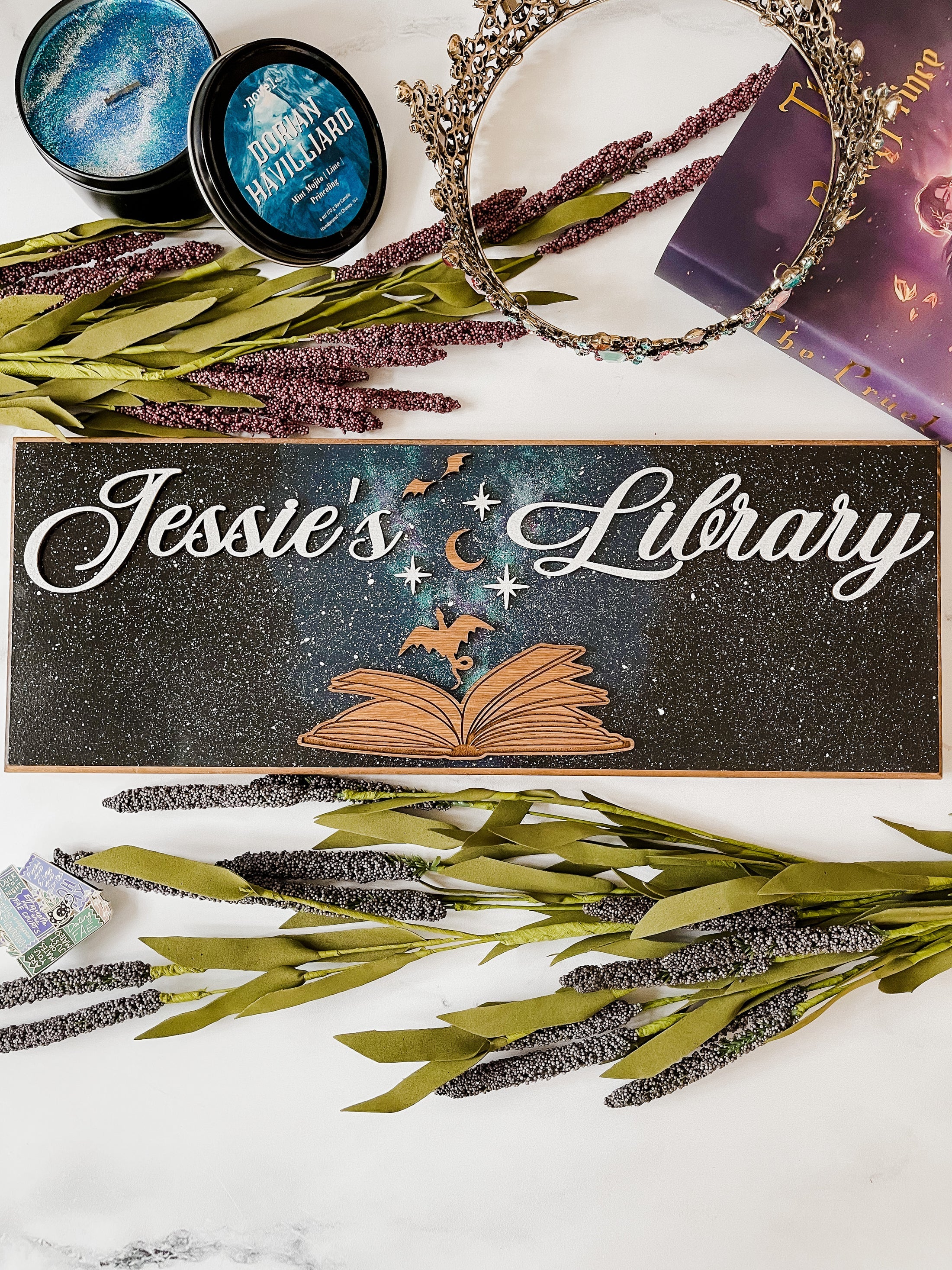 Sarah J Maas Inspired Library Sign *Personalized* by FireDrake Artistry® 
