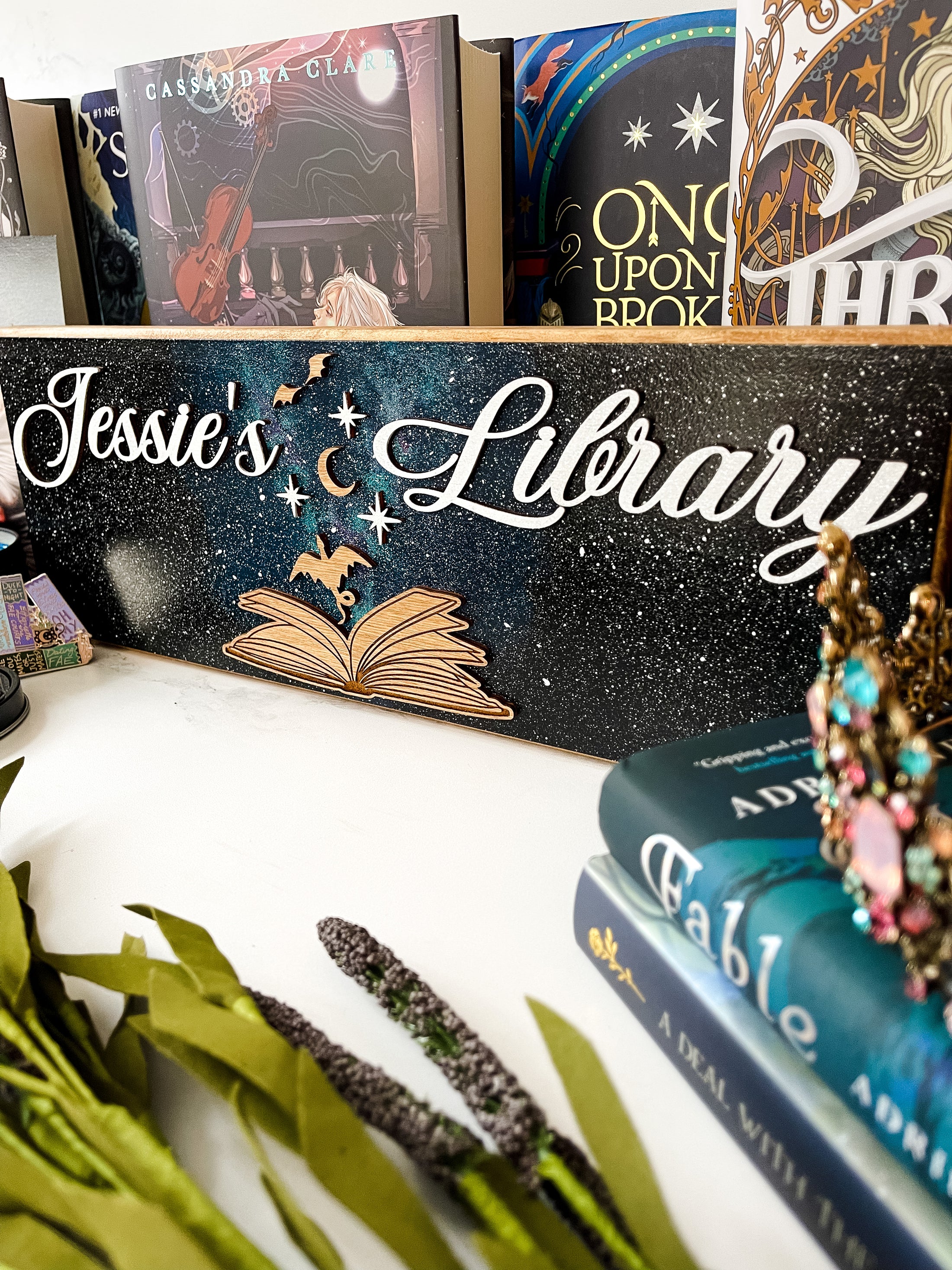 Romance Inspired Library Sign *Personalized* – firedrakeartistry