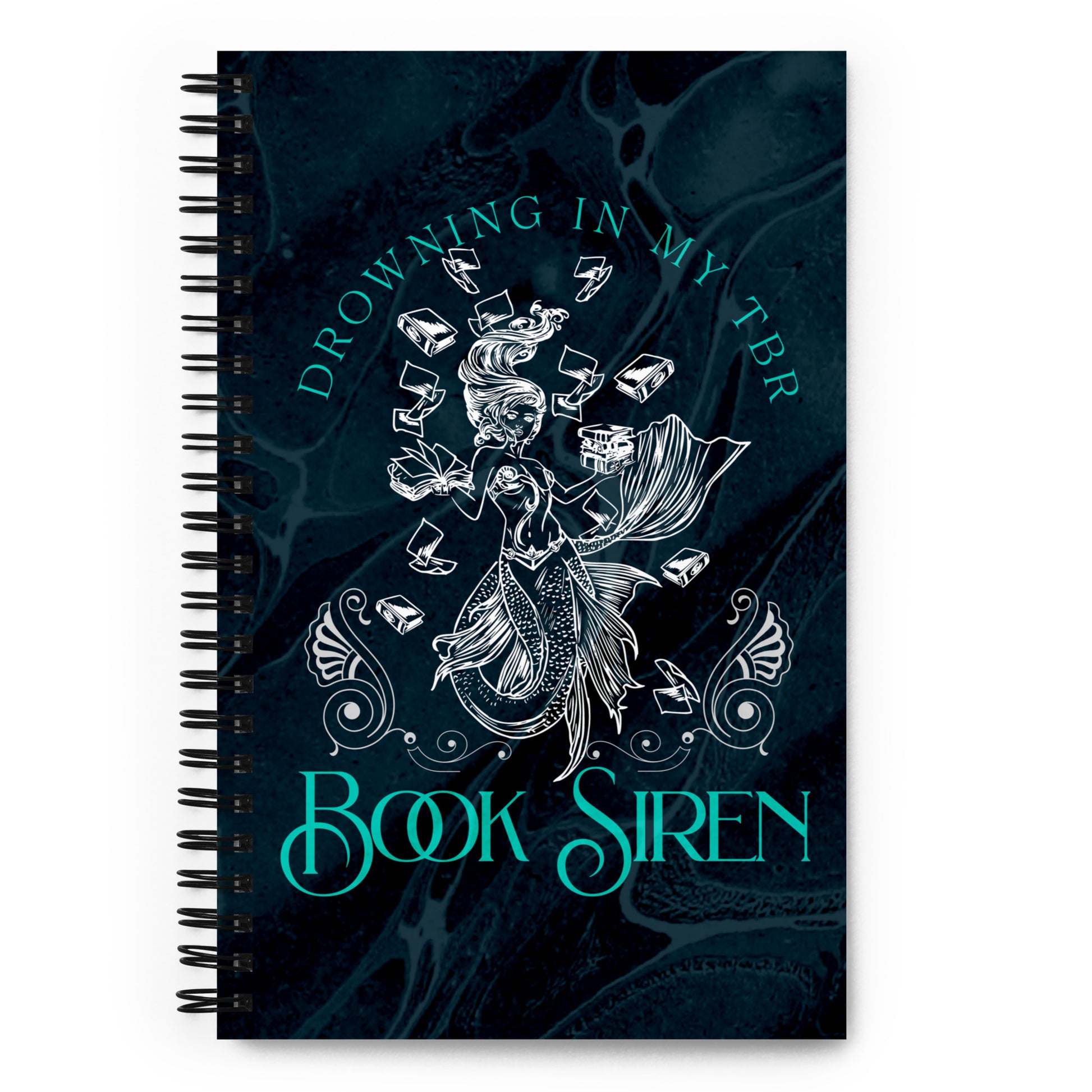 Book Siren Spiral Notebook (Blue)™ for FireDrake Artistry 
