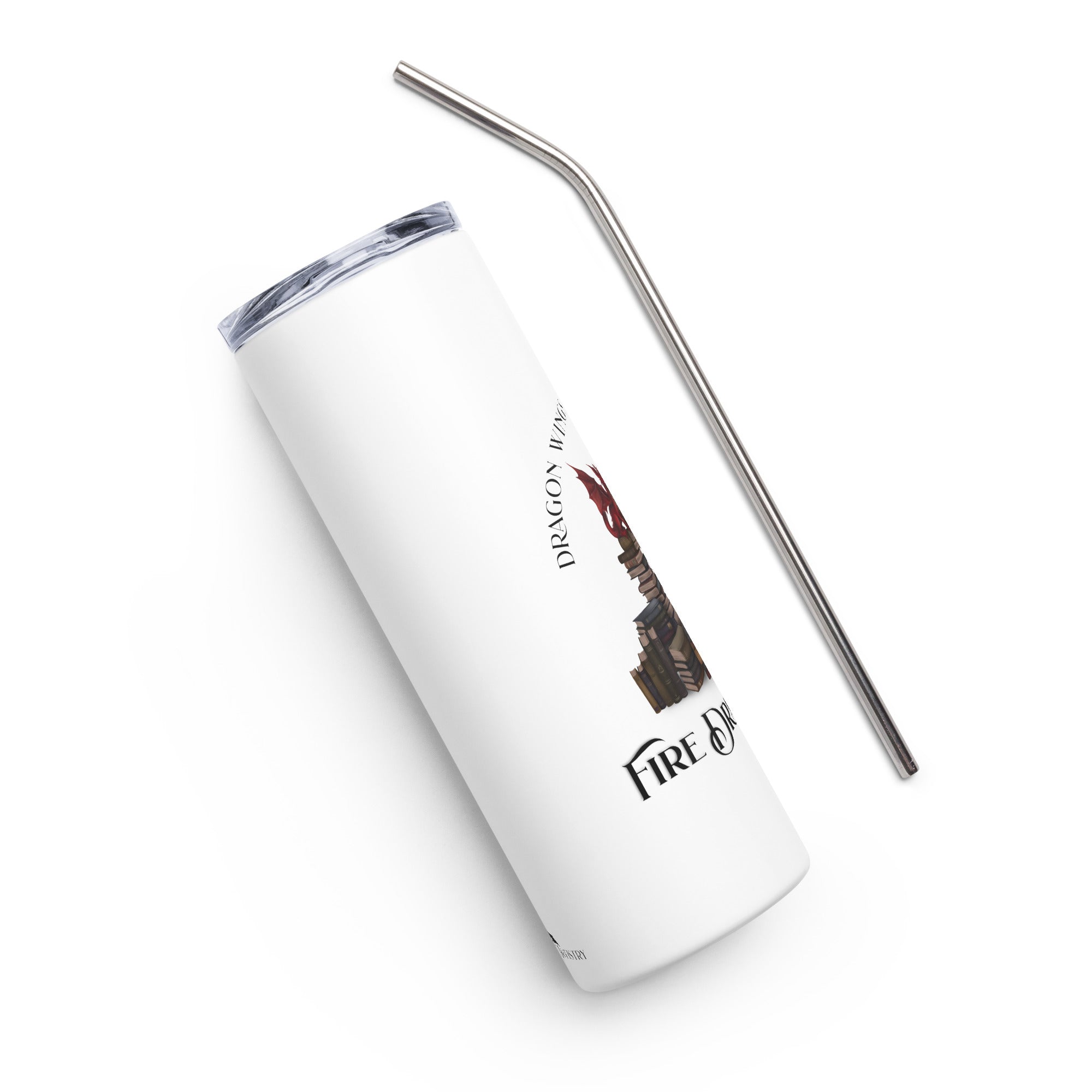 FireDrake Artistry™ Book Dragon Stainless steel tumbler for FireDrake Artistry